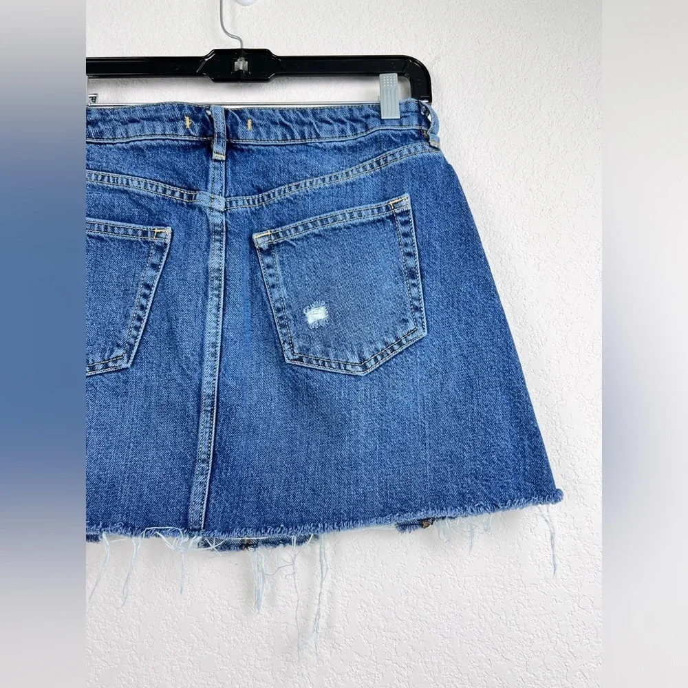 WE THE FREE Button Fly Denim Mini Skirt Size 29